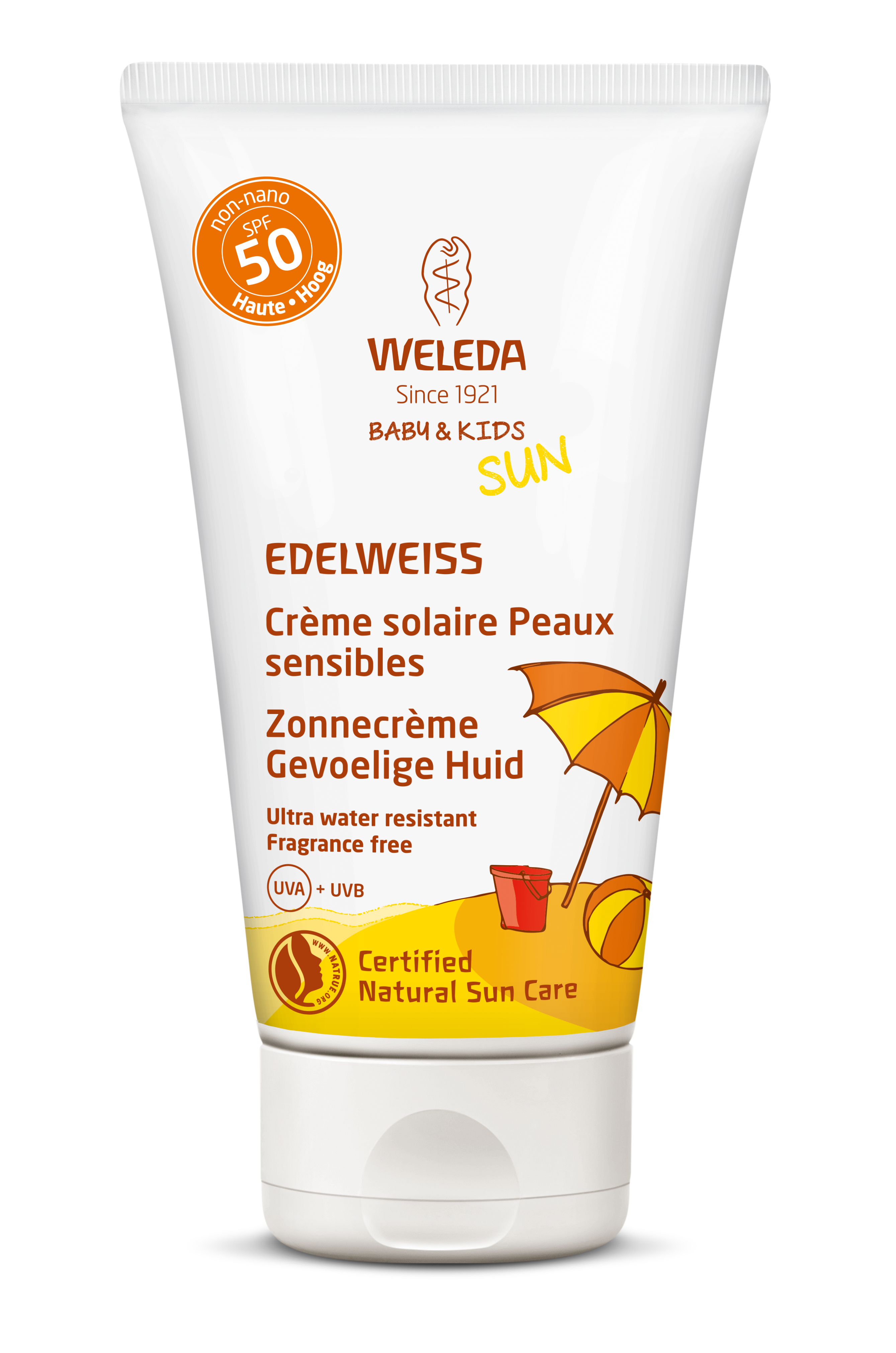 Weleda Edelweiss Zonnecreme Gevoelige Huid SPF50 50 ml tube - Zuivere ...